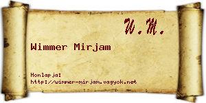 Wimmer Mirjam névjegykártya